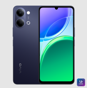 Vivo Y5 smartphone featuring a stylish design, immersive display, long-lasting battery, and AI-powered camera system
